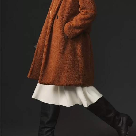 NWT Anthropologie Maeve Teddy coat in toasted coconut Size XS - Picture 4 of 5